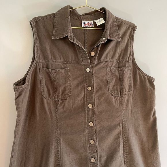 VTG Bill Blass Jeans Woman Sleeveless Linen Blend Long Sheath Dress || SZ 2X - Picture 8 of 10